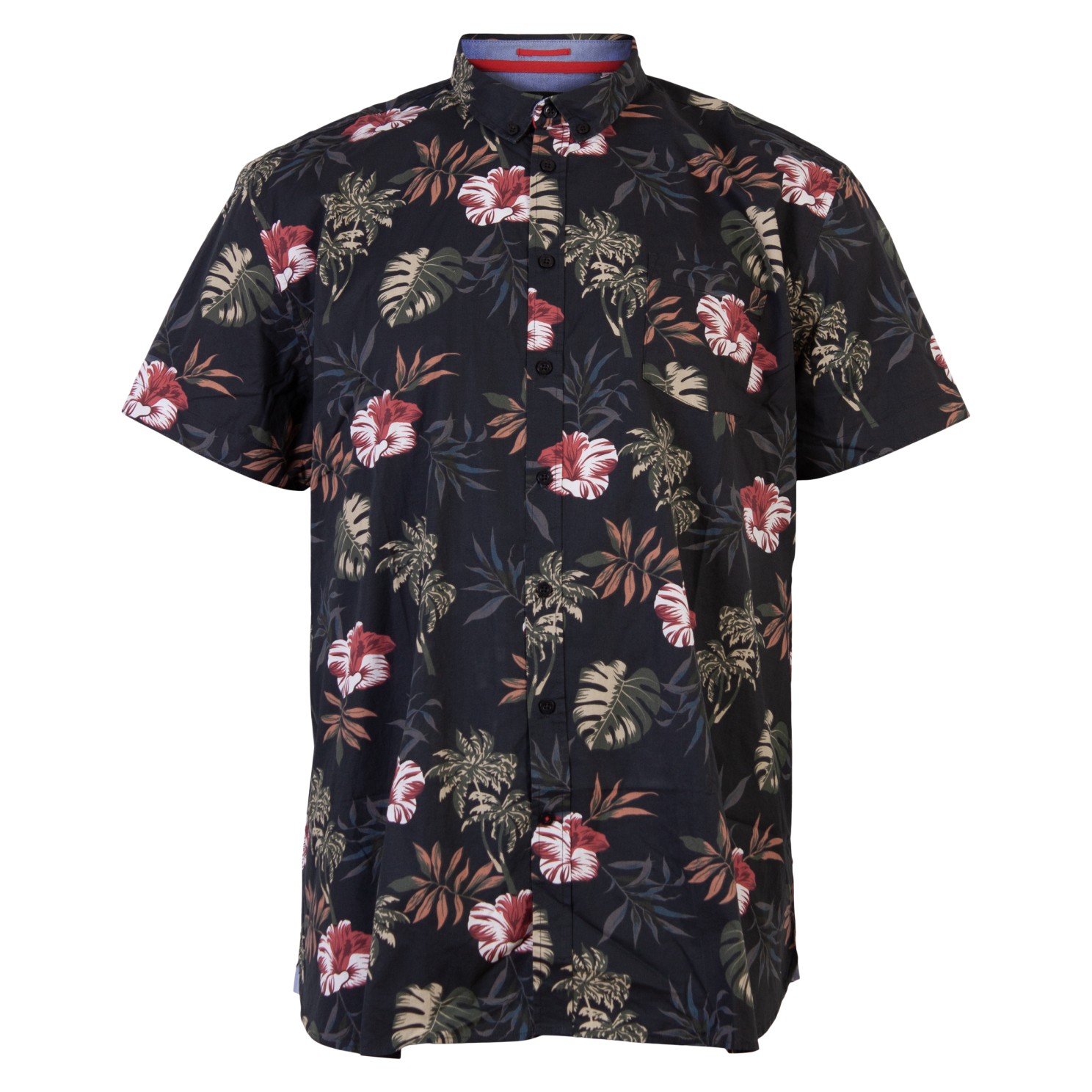 D555 Wilton Herre Skjorte Plus Size Black 5xl Sort  5XL