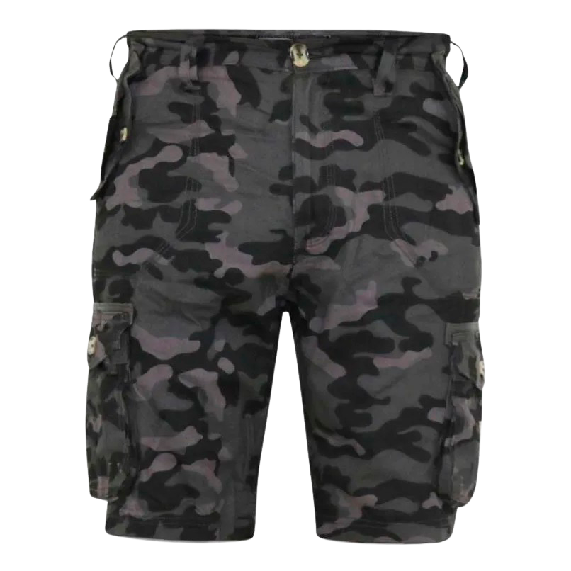 D555 Zavier Herre Shorts Plus Size Black Camo Sort  52