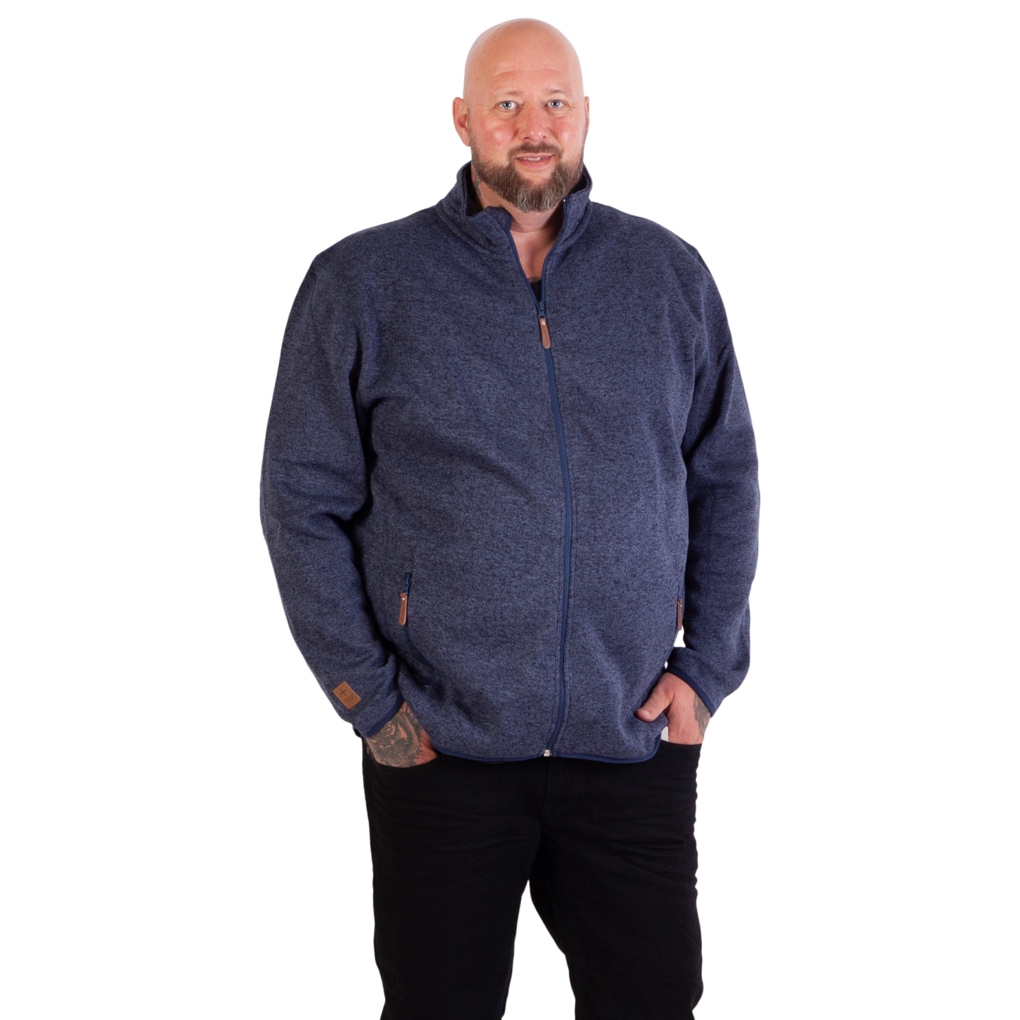 Steenholt Ocean Herre Fleecejakke Plus Size Melange Blue 7xl Melange Blue  7XL