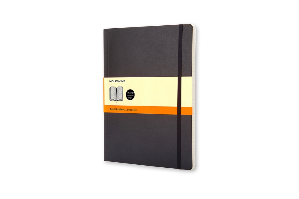 Notesbog Moleskine Large Sort 192 Linjerede Ark Soft Sort