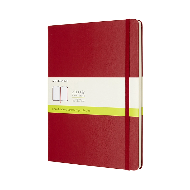 Notesbog Moleskine Large Rød 192 Blanke Ark Hard Cover