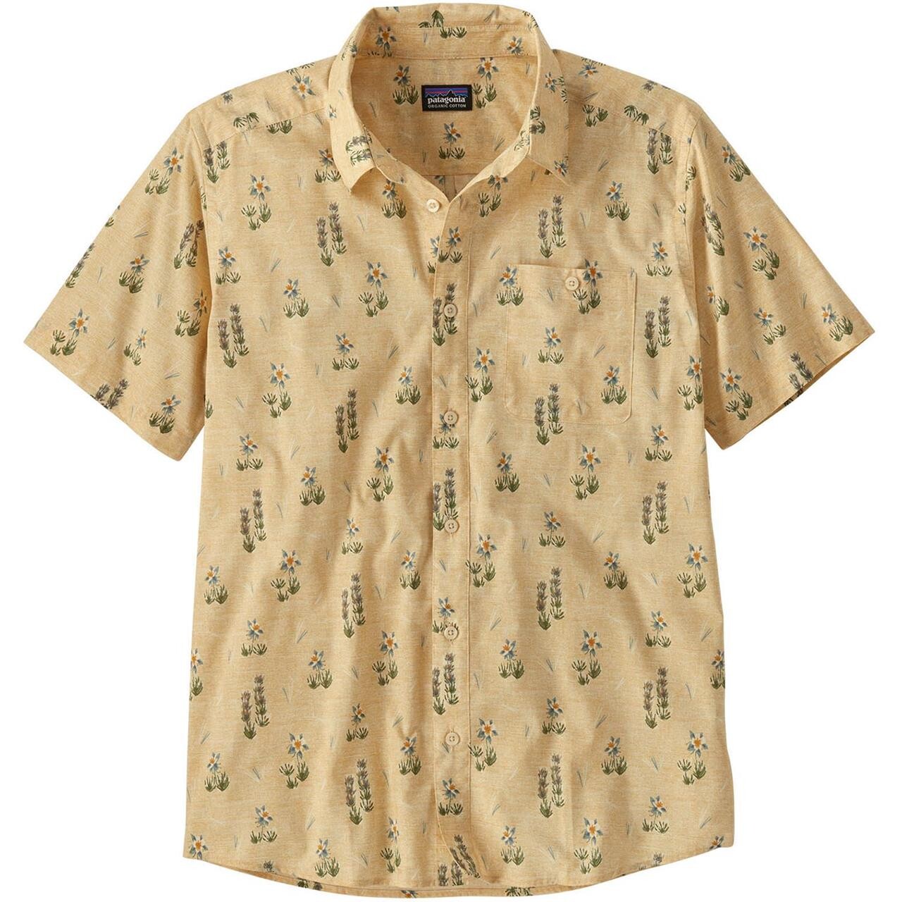 Patagonia Mens Shirt Blå Lupine Trail: Beeswax Tan Large Blå (LUPINE TRA  X-large