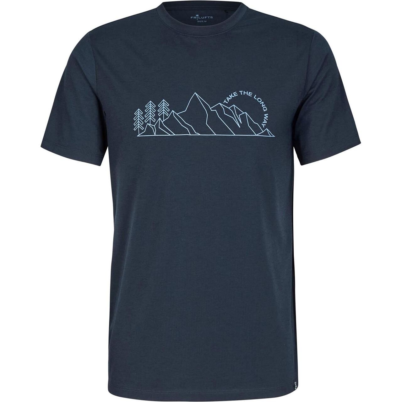 Frilufts Mens Mathraki Printed Shirt Sort Dark Sapphire Landscape Large Sort  XX-large