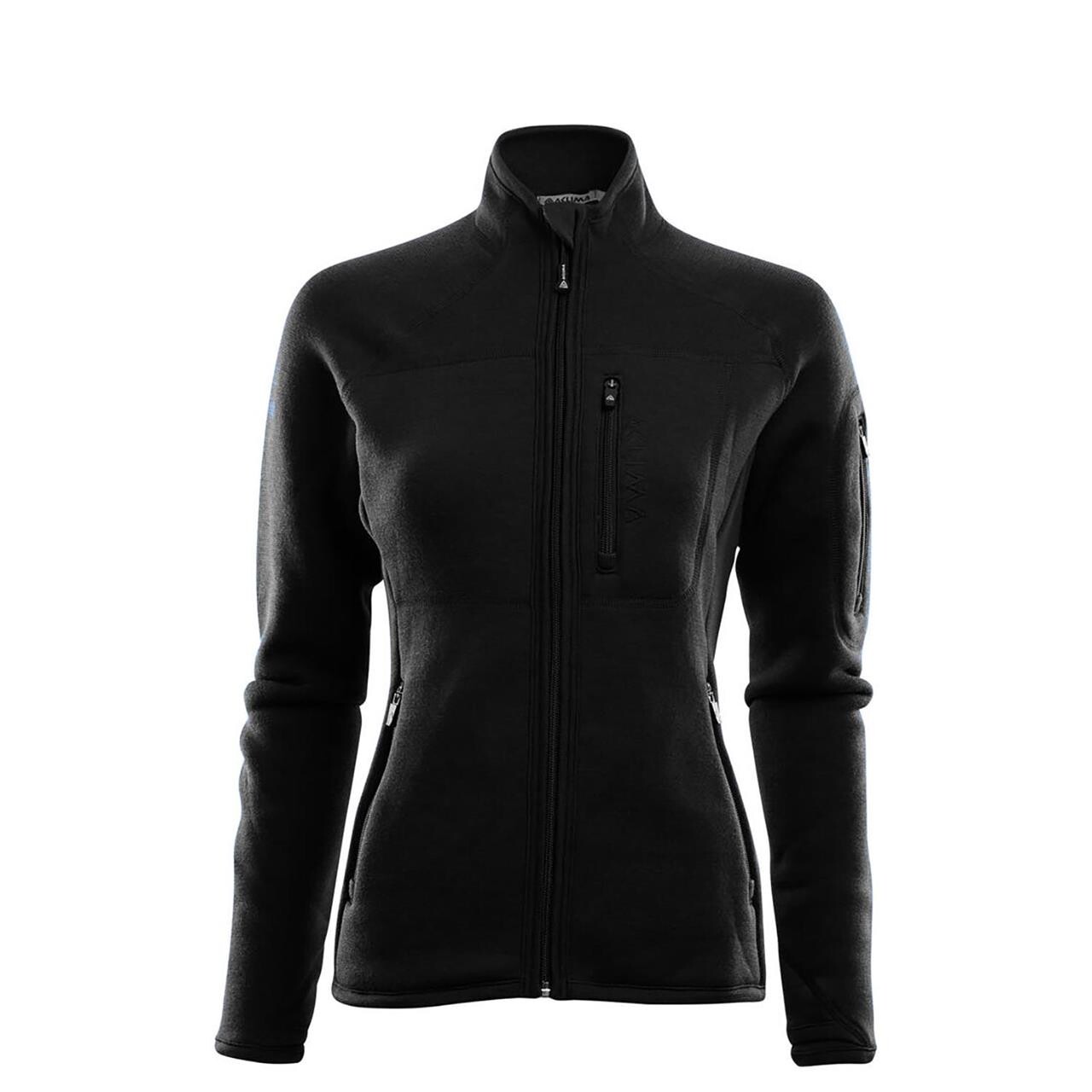 Aclima Womens Fleecewool Jacket Sort Jet Black Large Sort  XX-large
