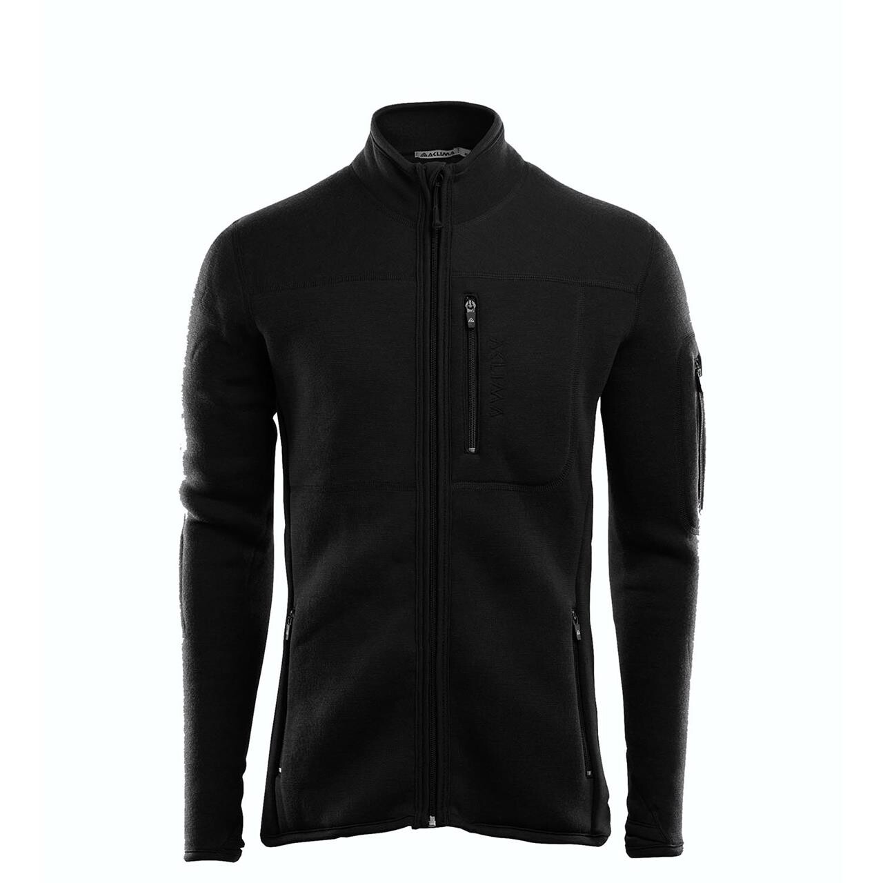 Aclima Mens Fleecewool Jacket Sort Jet Black Large Sort  X-large