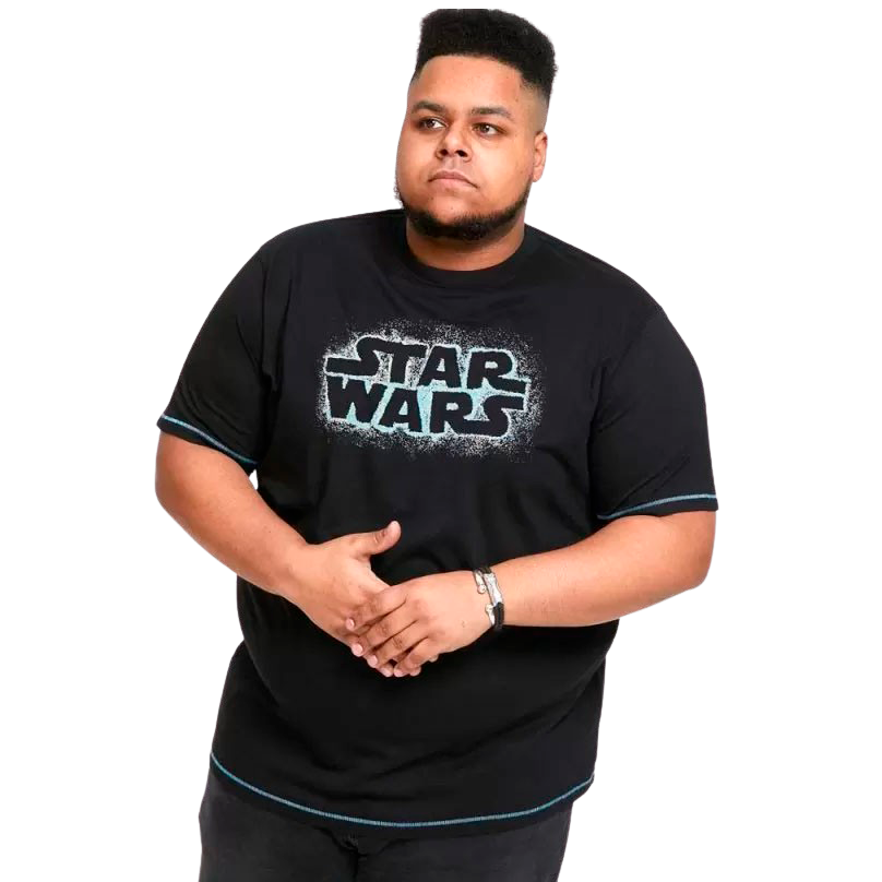 D555 Star Wars Herre Shirt Plus Size Black 8xl Sort  8XL