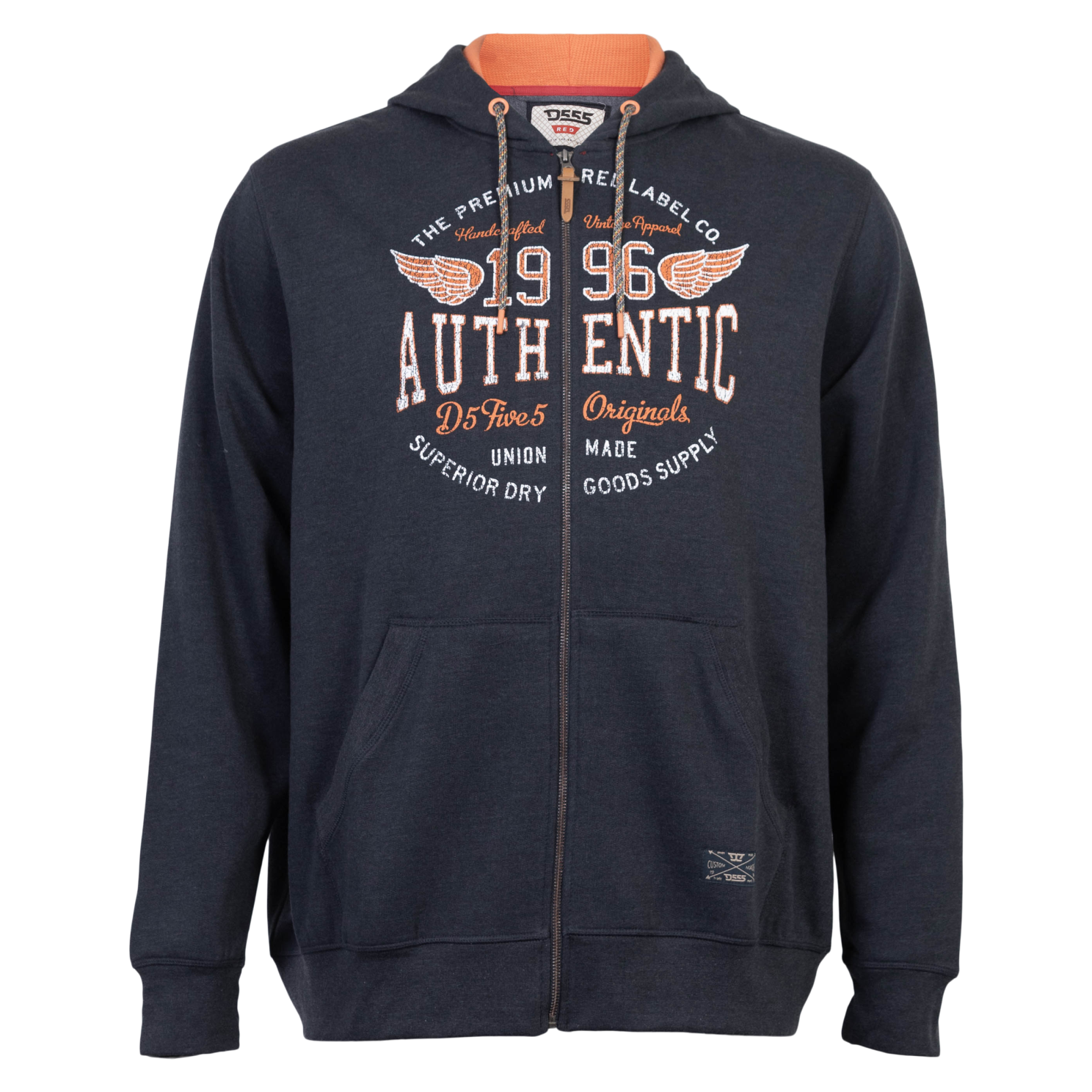 D555 Hamilton Herre Hættetrøje Plus Size Denim 5xl Denim  5XL