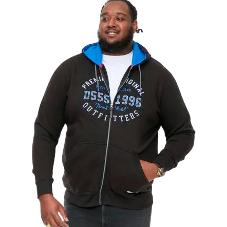 D555 Lingard Herre Hættetrøje Plus Size Black Sort  4xl