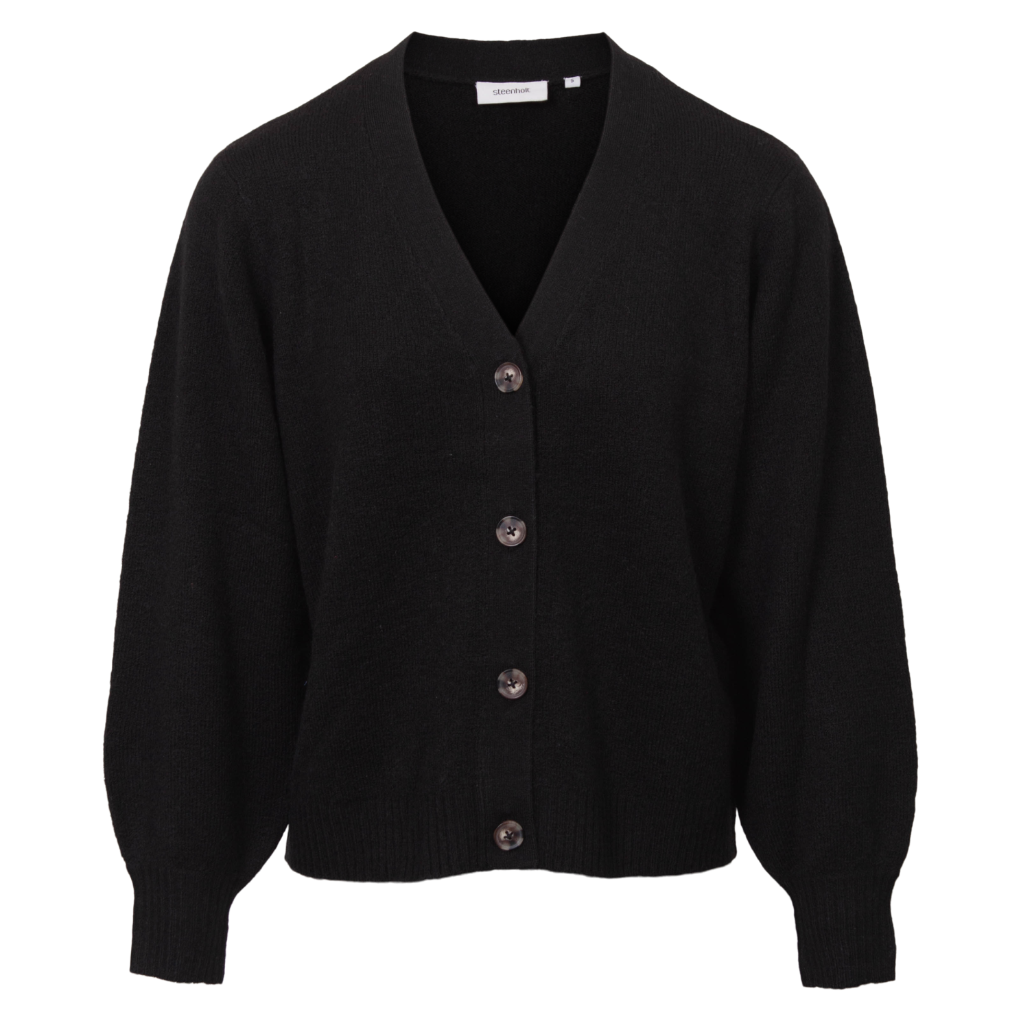 Steenholt Gora Dame Cardigan Plus Size Black Sort  46