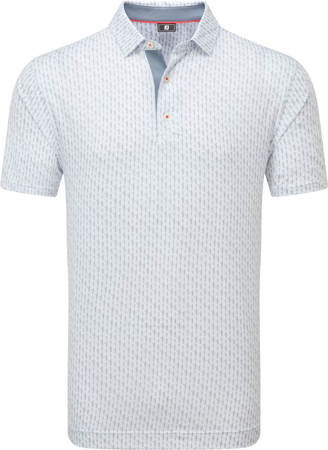 Footjoy Figure Print Lisle Herre Poloshirt White Str Xxxl Hvid Herre XXXL