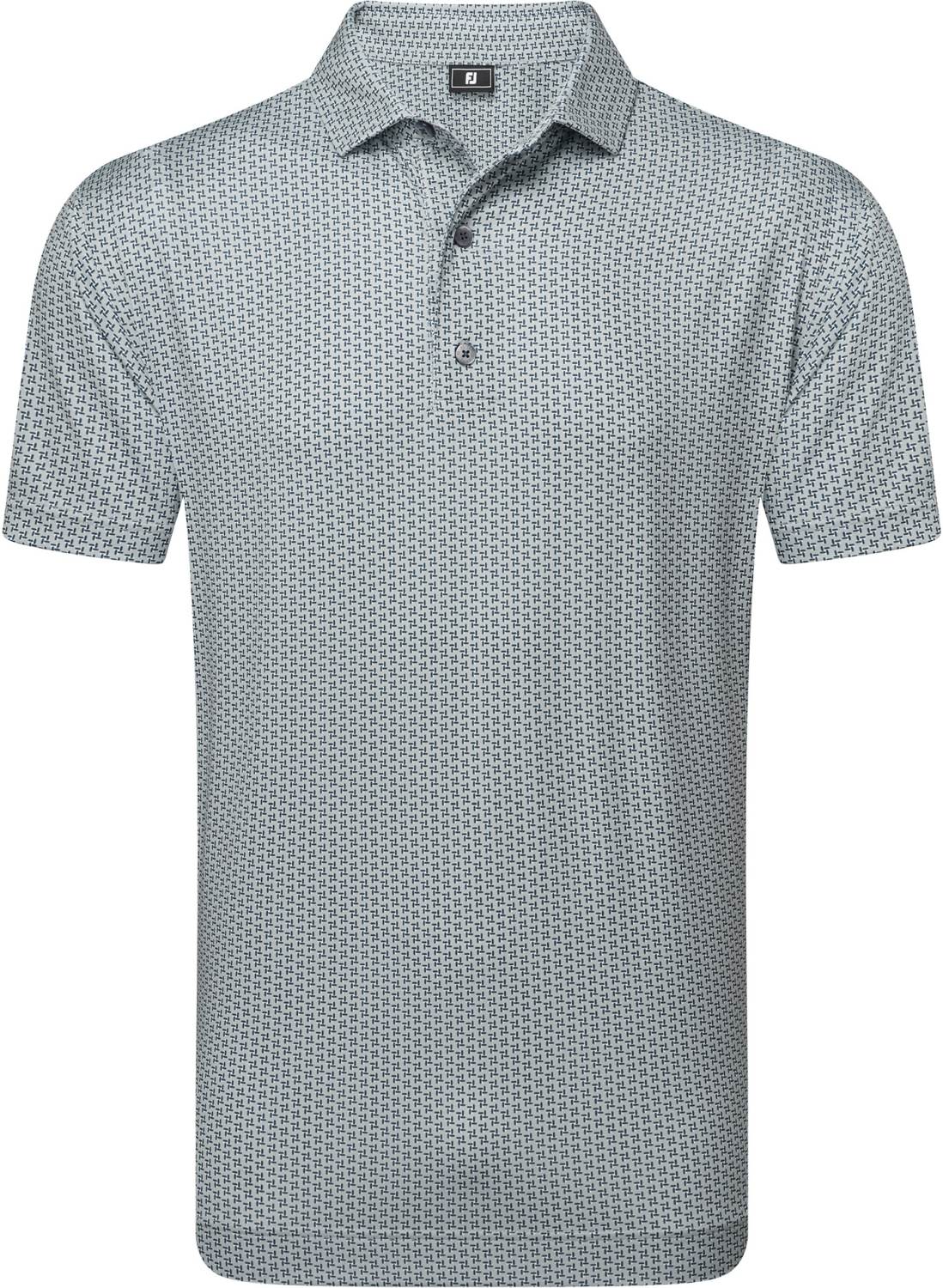 Footjoy Houndstooth Geo Lisle Herre Poloshirt Grey Str Xxxl Grey Herre XXXL