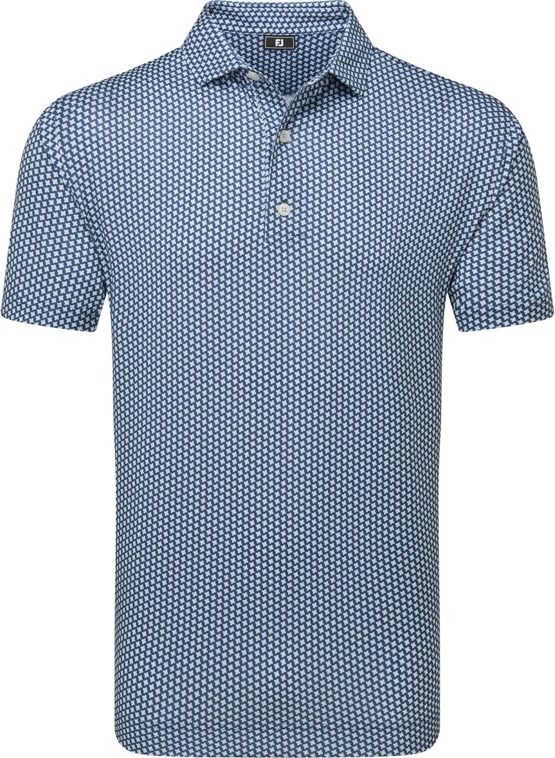 Footjoy Houndstooth Geo Lisle Herre Poloshirt Navy Str Xxxl Navy Herre XXXL