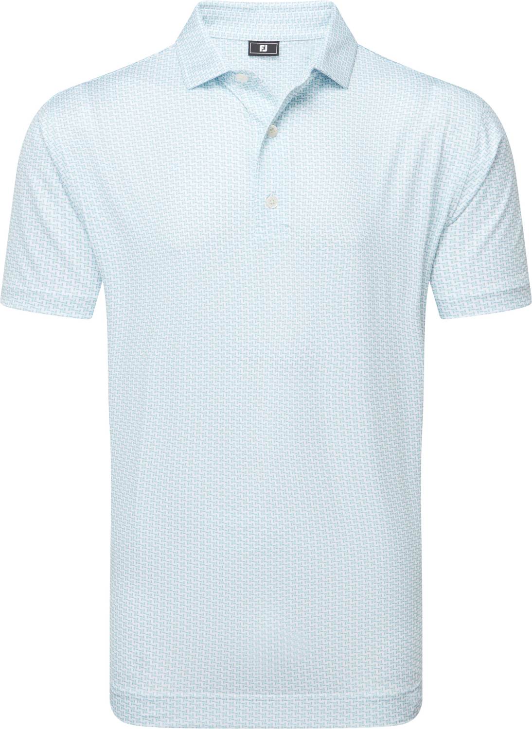 Footjoy Houndstooth Geo Lisle Herre Poloshirt White Str Xxxl Hvid Herre XXXL