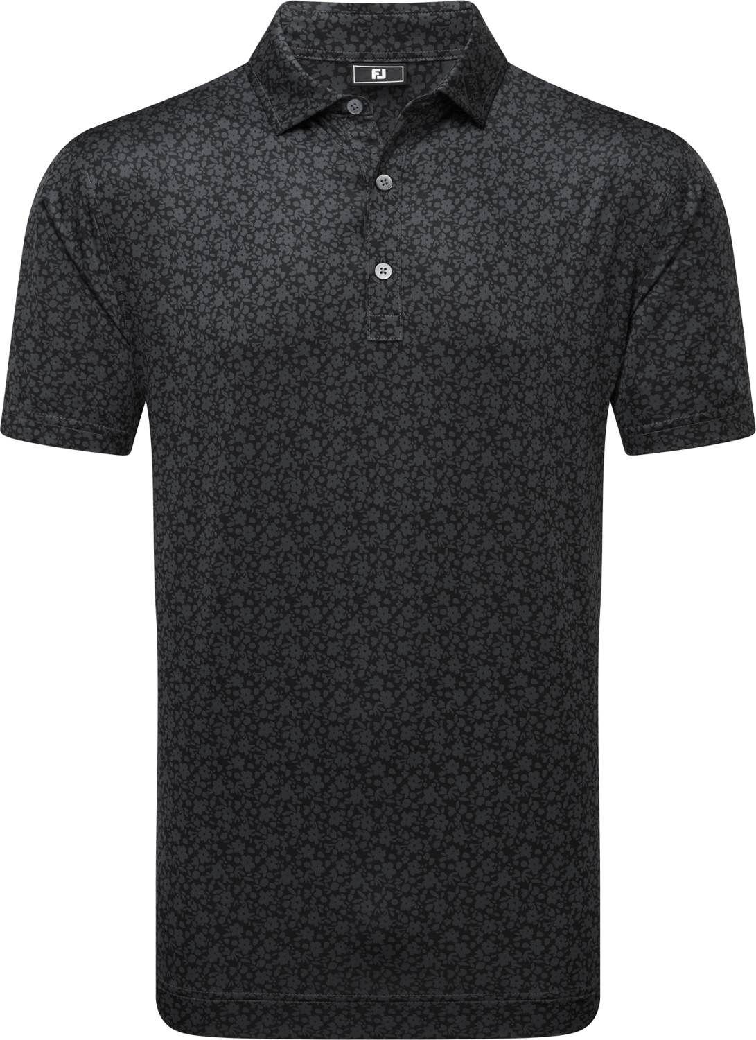 Footjoy Painted Floral Lisle Herre Poloshirt Black Str Xxxl Sort Herre XXXL