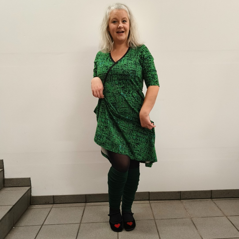 Plus Size Kjole Bika Matrix Grøn  44