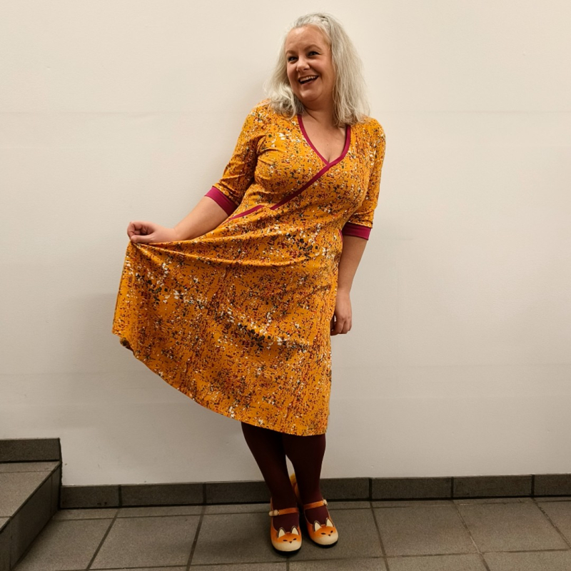Plus Size Kjole Bika Curry Tassels Gul  44