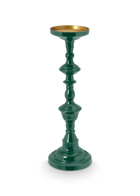 Candle Holder Metal Dark Green 46cm Grøn  Large