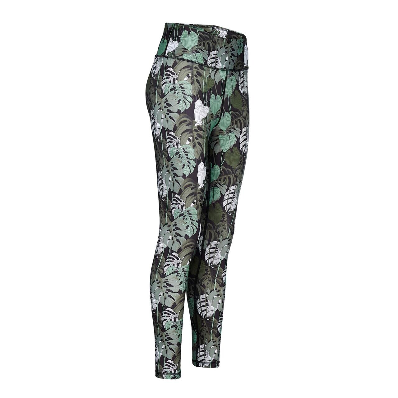 Frilufts Womens Vagur Tights Grøn Dark Olive Aop Monstera Large Grøn  X-large