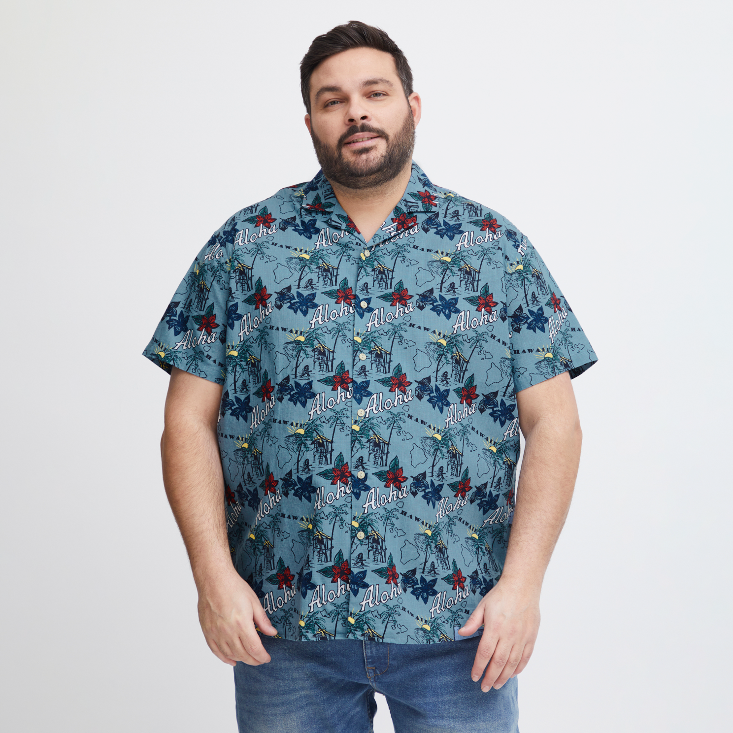 Blend Herre Kortærmet Skjorte Plus Size Captainamp  Blue Captain's B  3xl