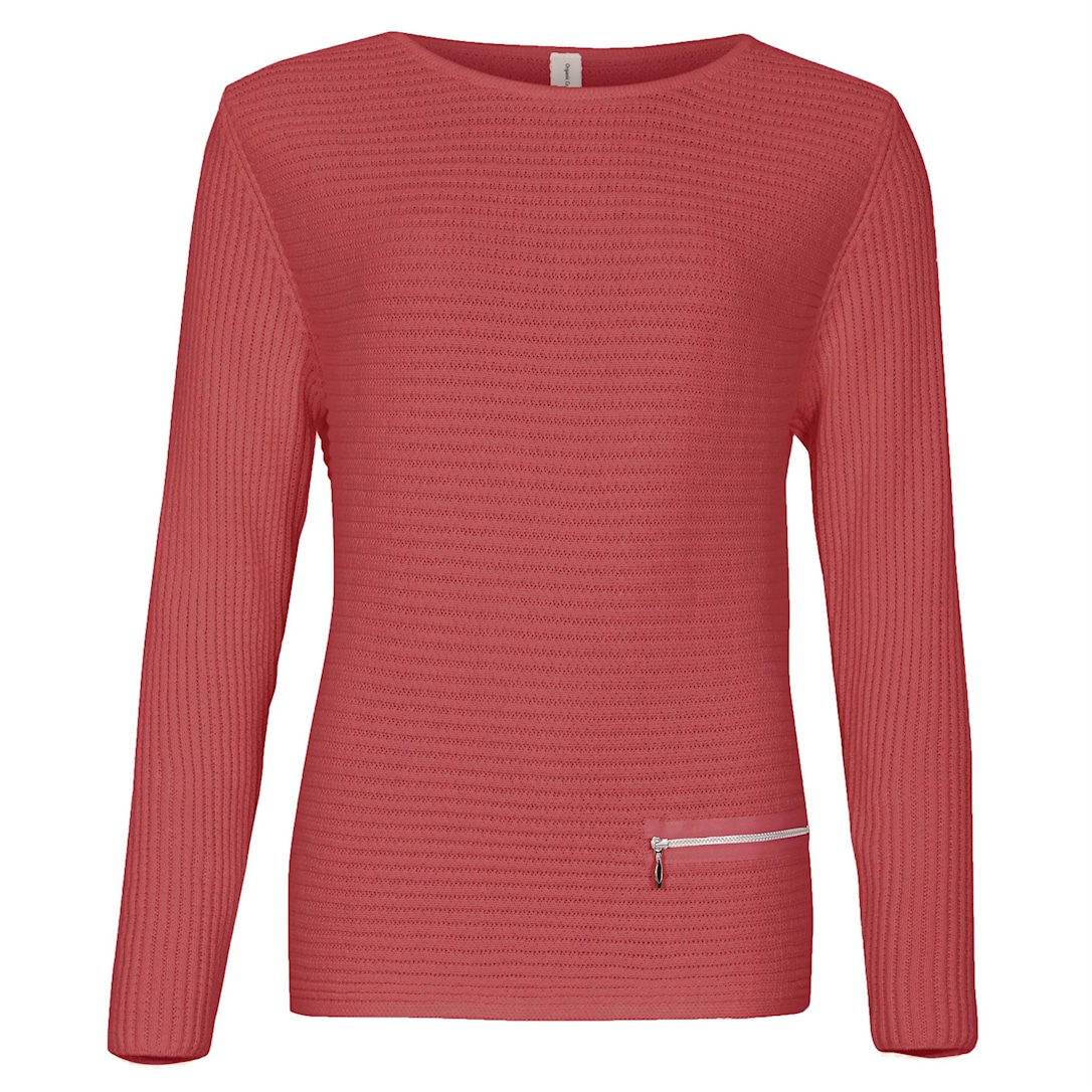 Skovhuus Kvinde Irene Striktrøje Detalje Begonia Pink Xxxl Pink Female XXXL