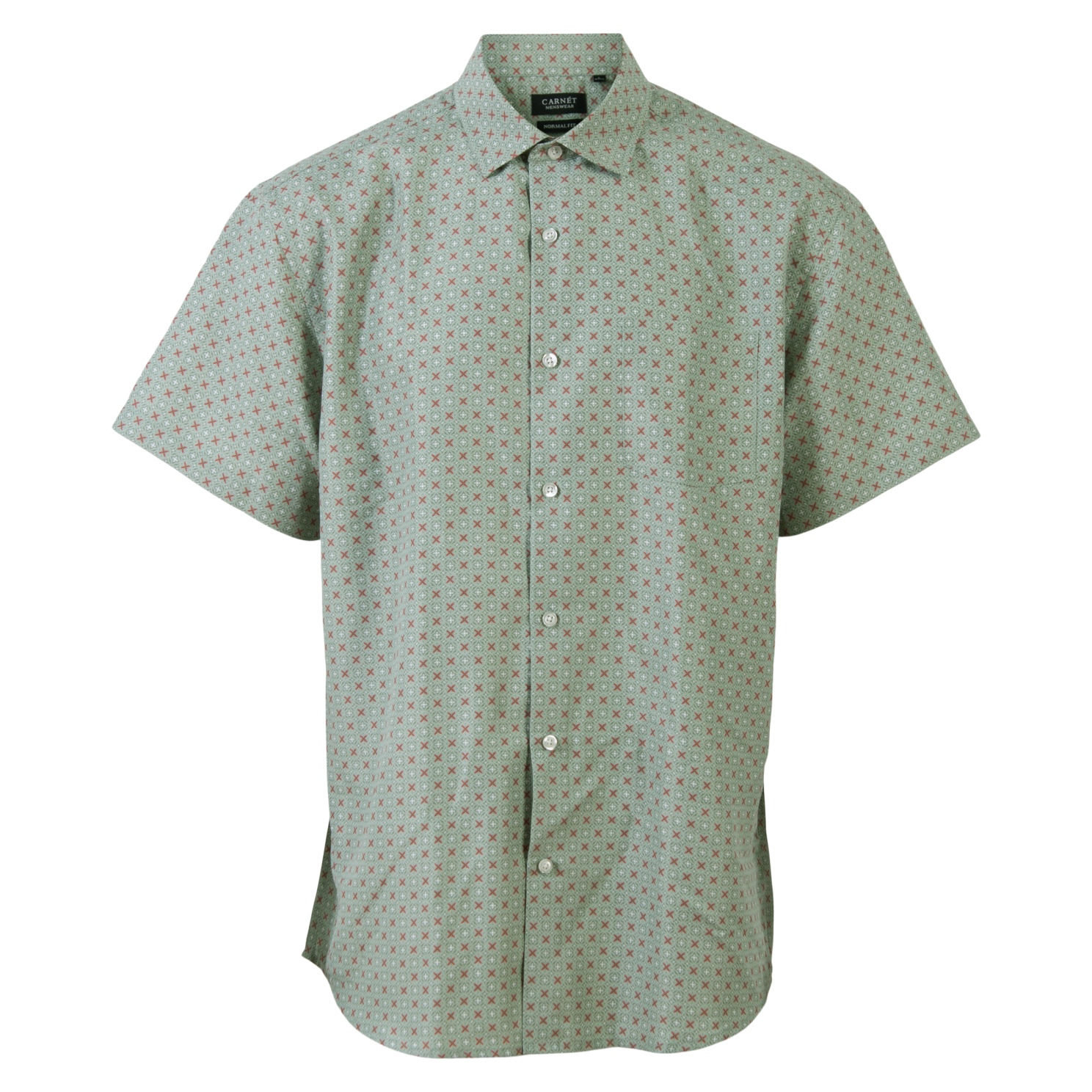 Carnt Bernhard Herre Kortærmet Skjorte Plus Size Iceberg Green 6xl Grøn  6XL
