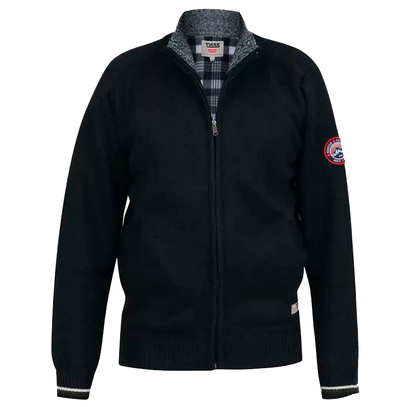 D555 Herre Cardigan Plus Size Navy Navy  3xl