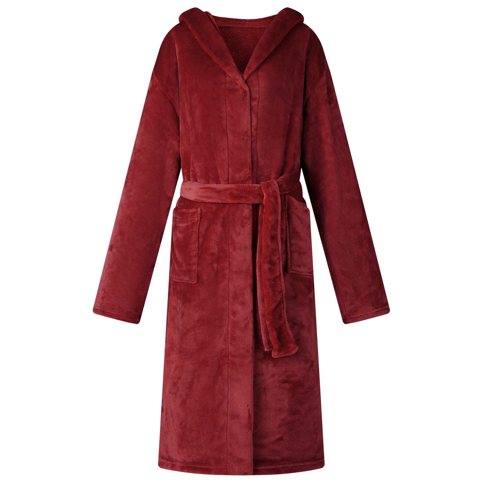 Badekåbe Med Hætte Bordeaux Rød Xxxl Flannel