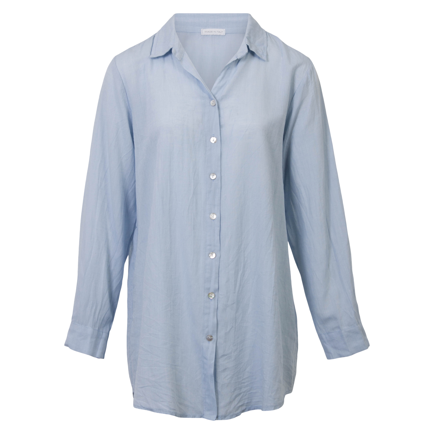 Leonora Dame Skjorte Hørmix Plus Size Heavenly Blue Heavenly Blue  50