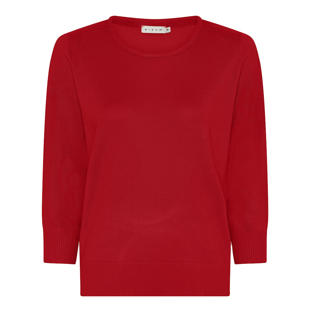 Micha Strikbluse Dame Ærmer Rund Hals Viscose Strik Rød Xxxl