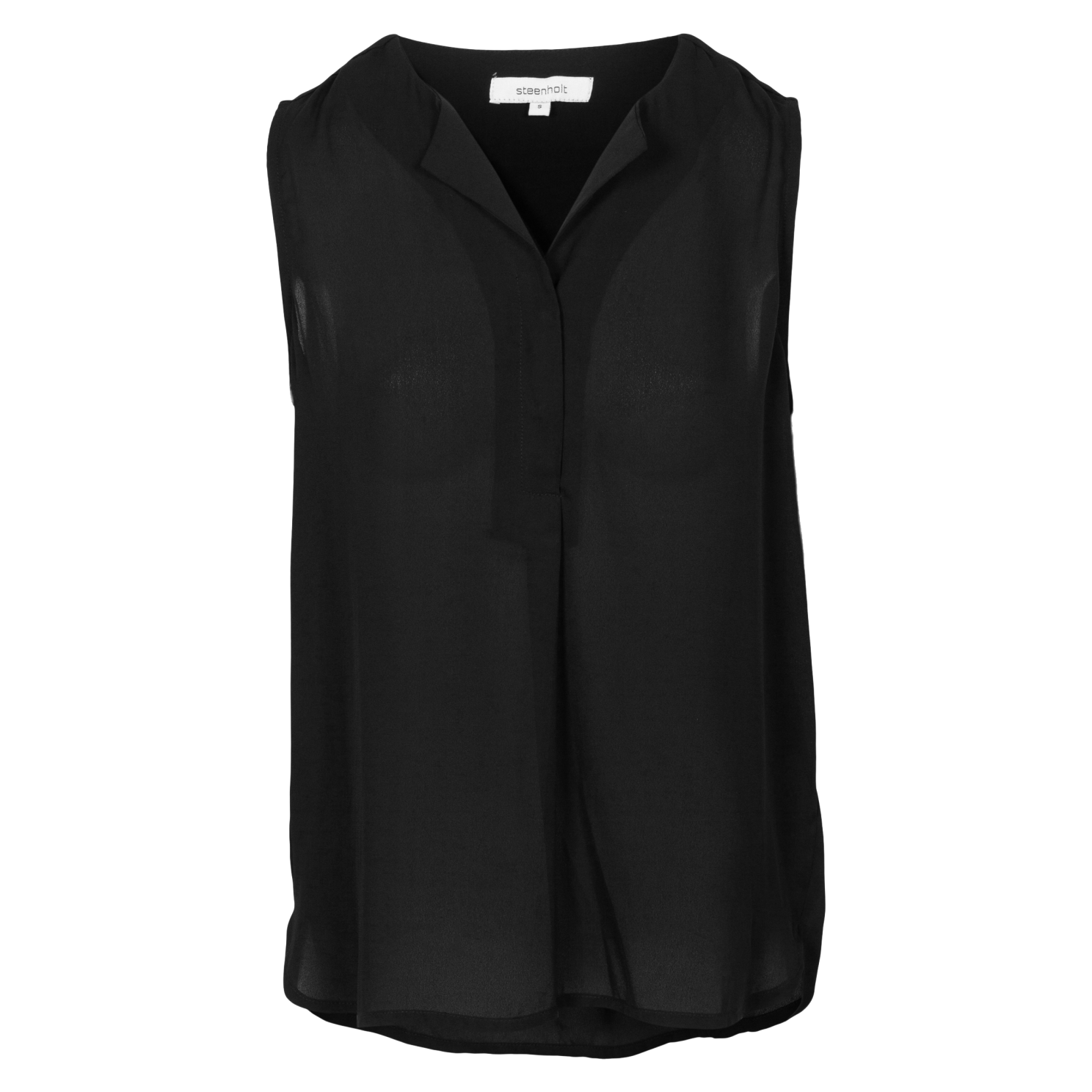 Steenholt Clara Dame Top Plus Size Jet Black Sort  54
