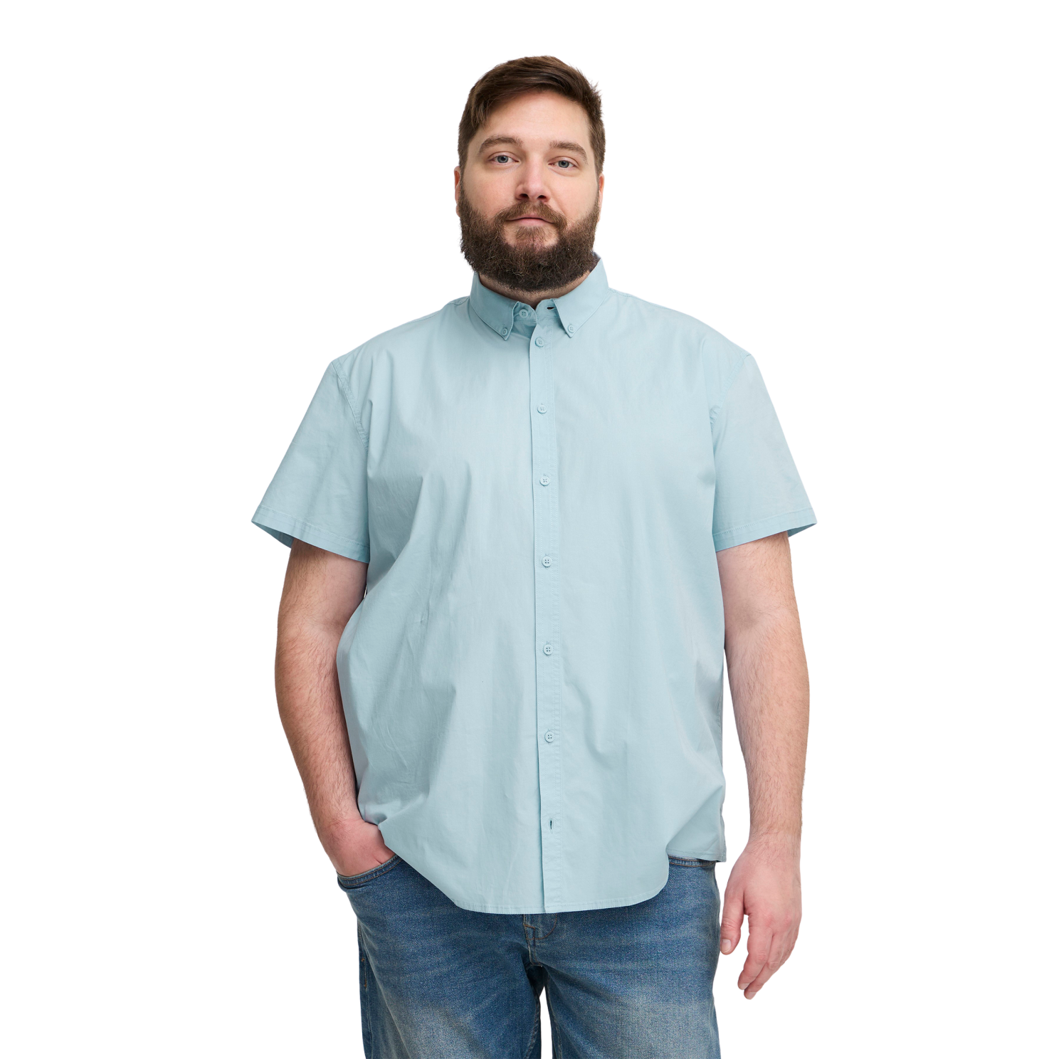 Blend Herre Kortærmet Skjorte Plus Size Cashmere Blue Cashmere Blue  4xl