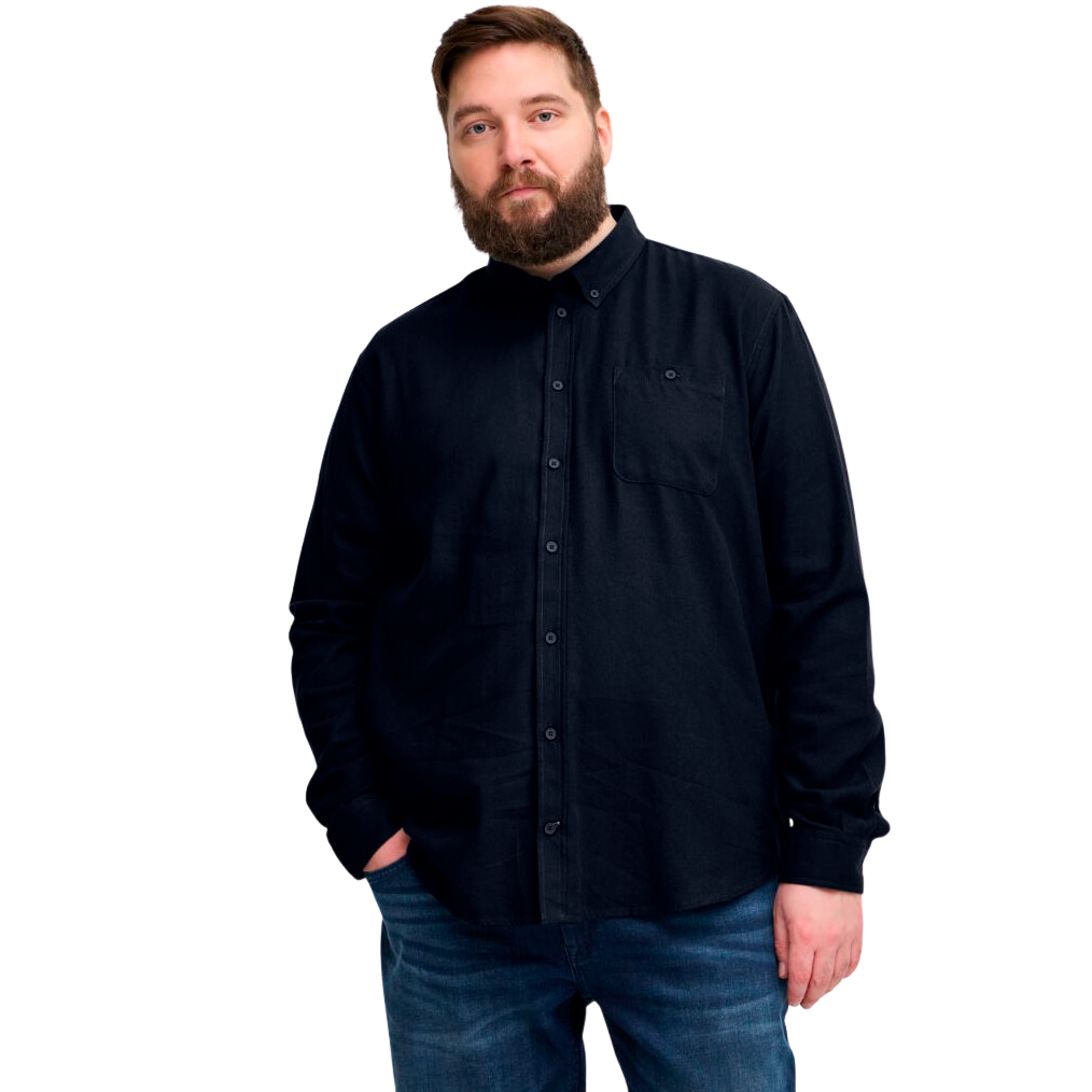 Blend Herre Skjorte Plus Size Black Sort  2xl