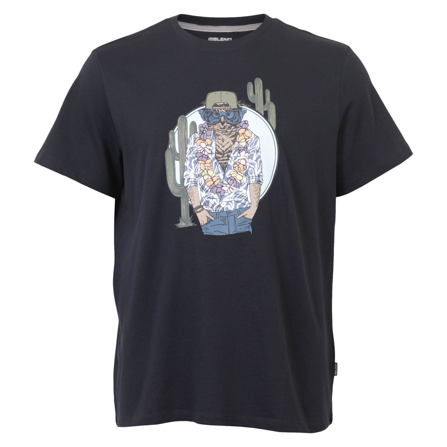 Blend Herre Shirt Black Owl Sort  3xl