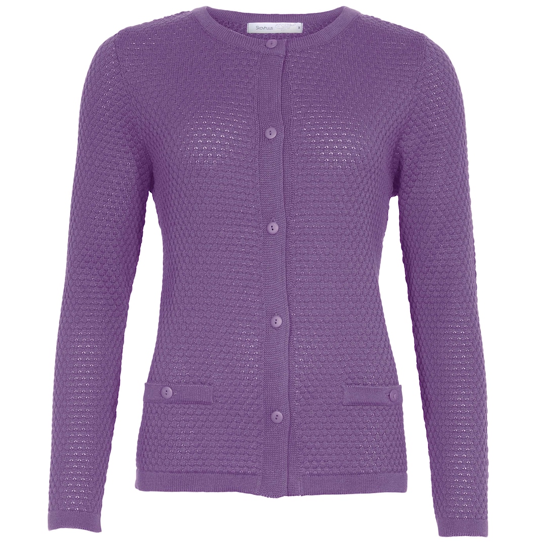 Skovhuus Kvinde Laura Cardigan Paisley Purple Xxxl Lilla Female XXXL