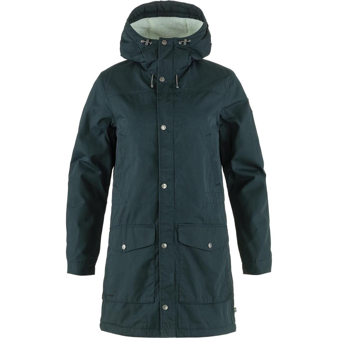 Fjallraven Womens Greenland Winter Parka Blå Dark Navy 555 Large Grøn  X-large
