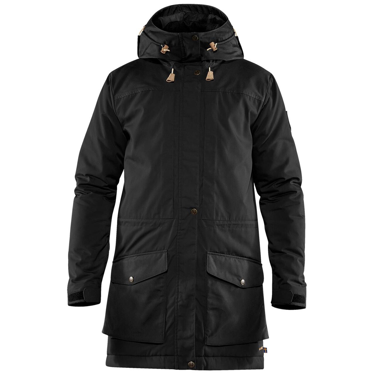Fjallraven Mens Singi Wool Padded Parka Sort Black 550 Large Sort  X-large