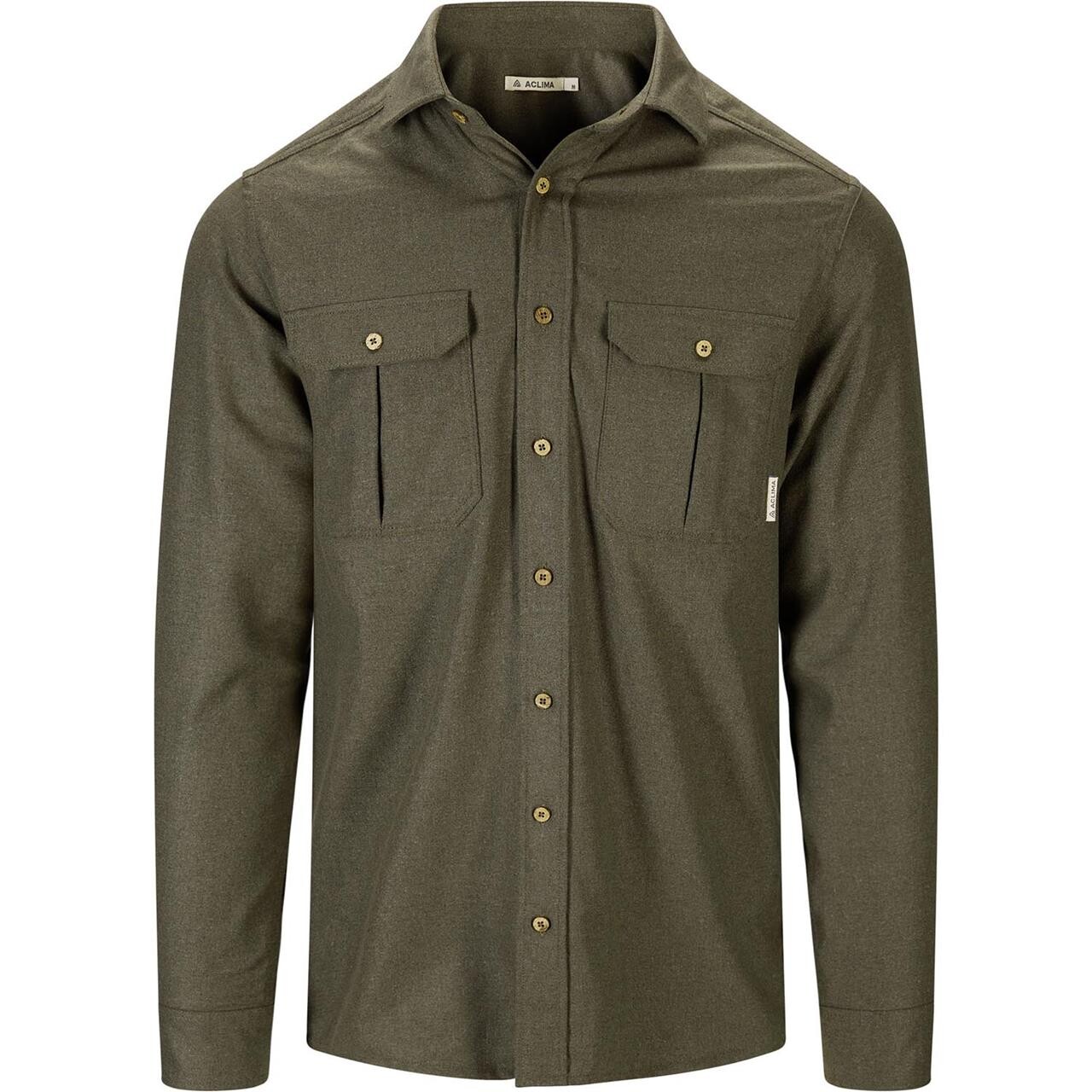 Aclima Mens Leisurewool Reborn Woolshirt Grøn Forest Melange Xxx Large Grøn  XXX-large