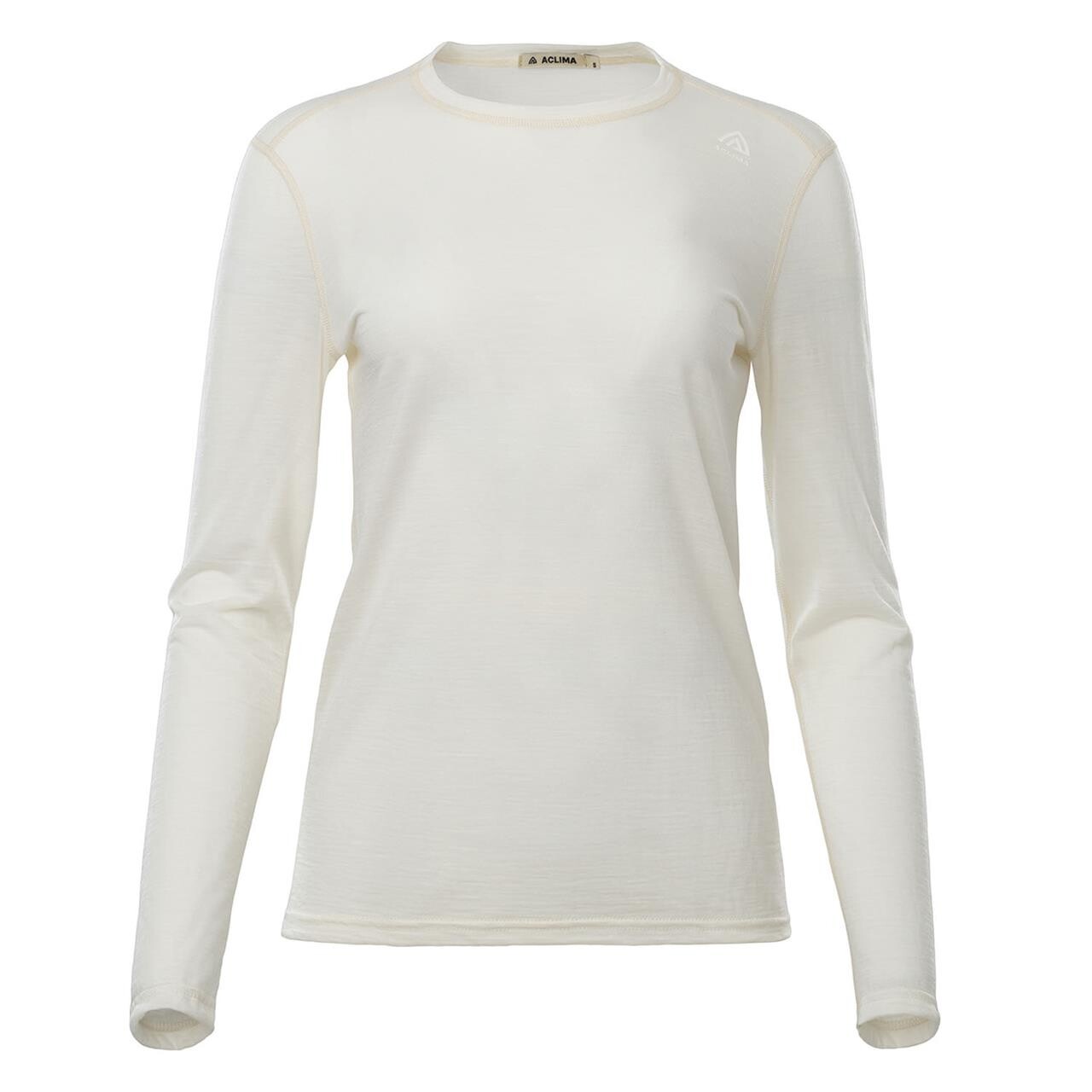 Aclima Womens Lightwool Undershirt Long Sleeve Hvid Nature Large Hvid  XX-large