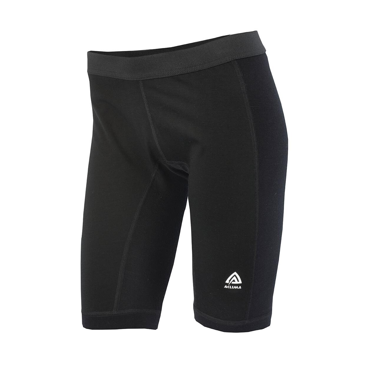 Aclima Womens Warmwool Long Shorts Windwool Sort Jet Black Large Sort  X-large