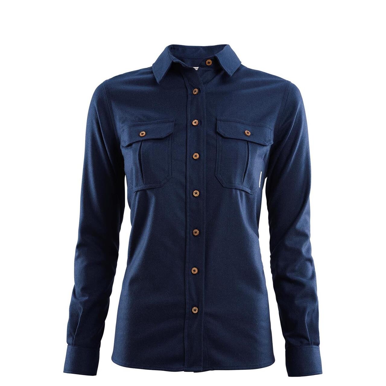 Aclima Womens Leisurewool Reborn Shirt Blå Navy Melange Large Blå (NAVY MELAN  XX-large