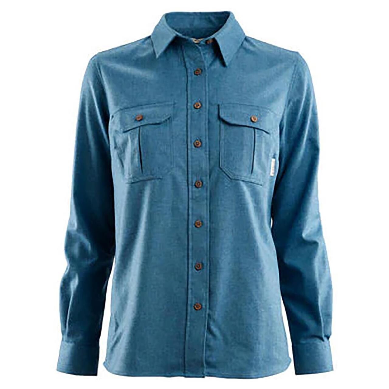 Aclima Womens Leisurewool Reborn Shirt Blå Blue Melange Large Blå (BLUE MELAN  X-large