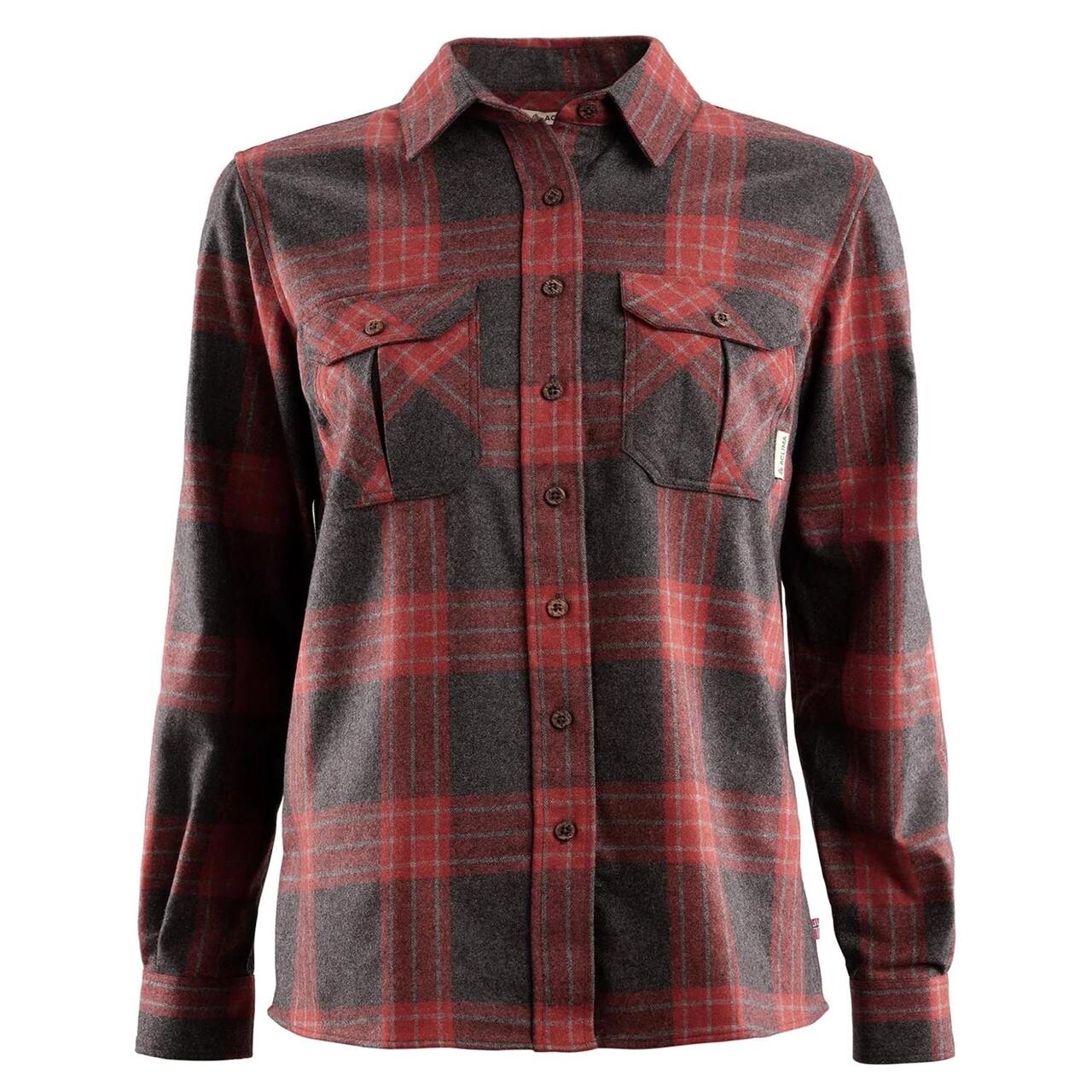 Aclima Womens Leisurewool Reborn Shirt Grå Check Grey Red Large Grå (CHECK - GR  X-large