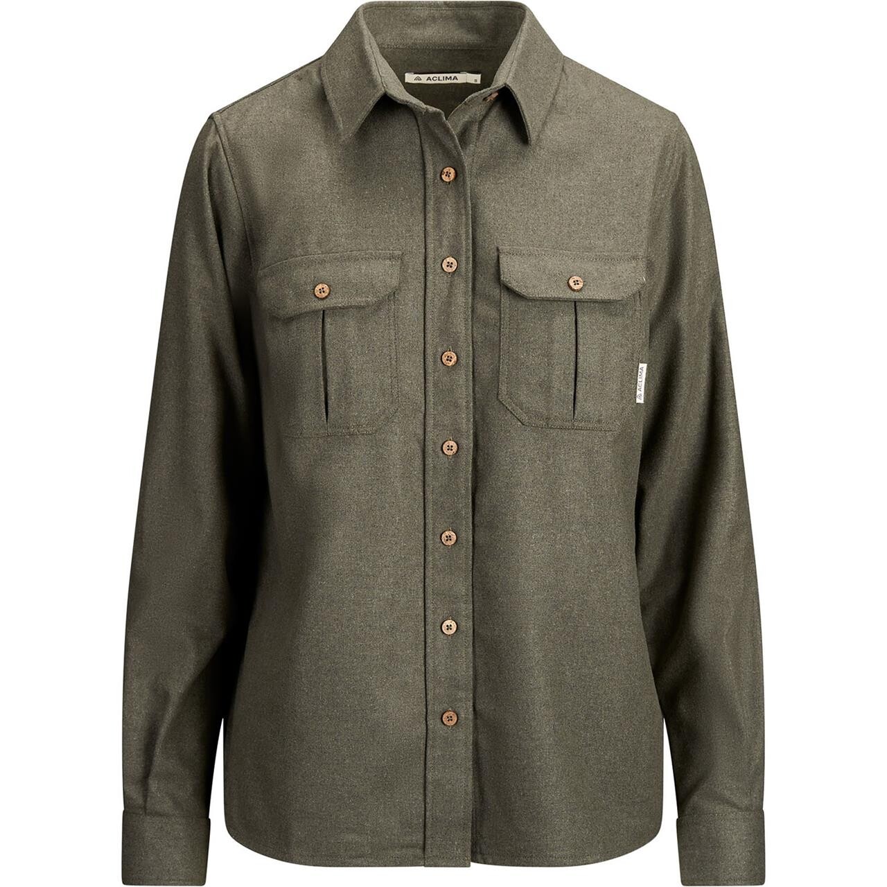 Aclima Womens Leisurewool Reborn Shirt Grøn Forest Melange Large Grøn  XX-large