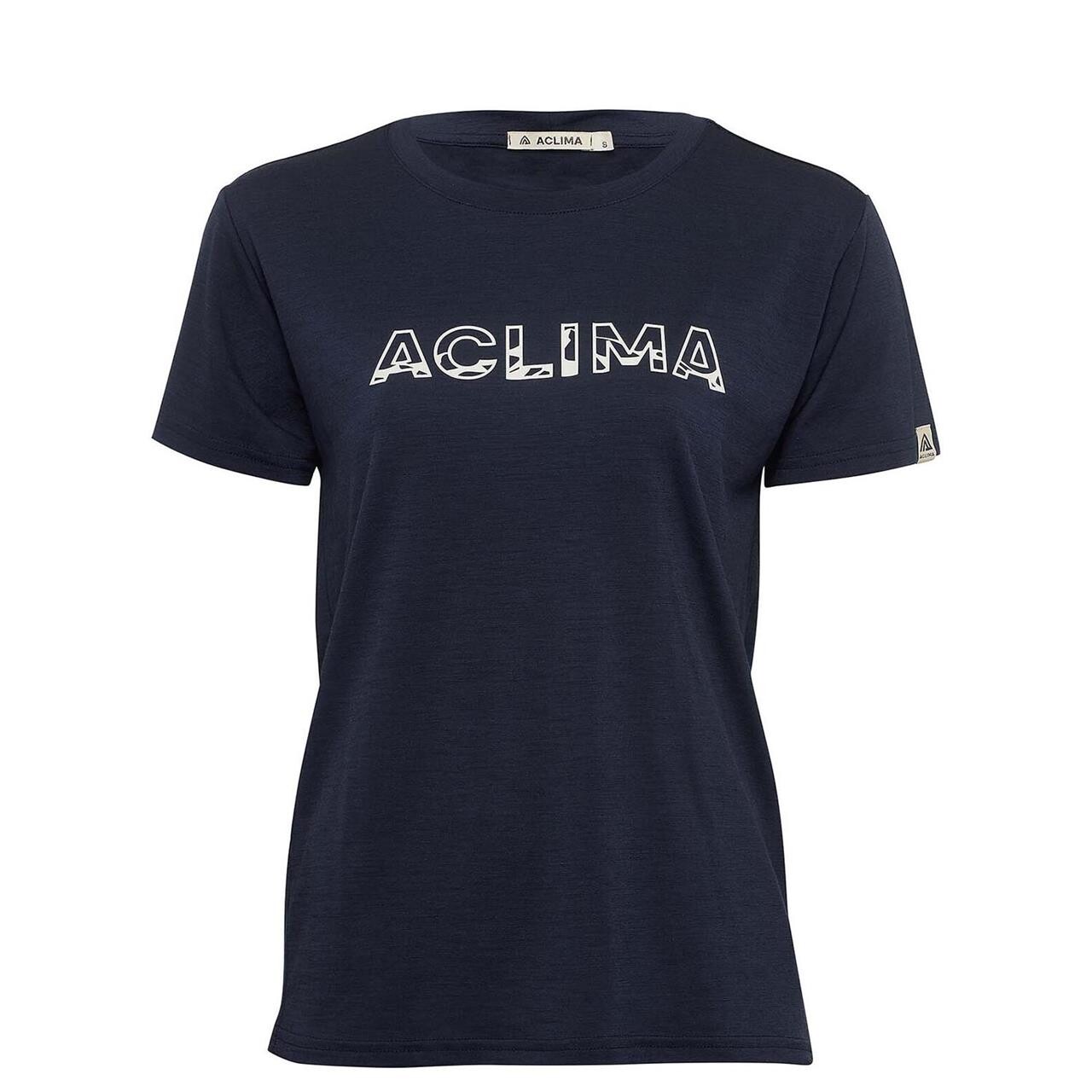 Aclima Womens Lightwool Tee Logo Blå Navy Blazer Large Blå (NAVY BLAZE  XX-large
