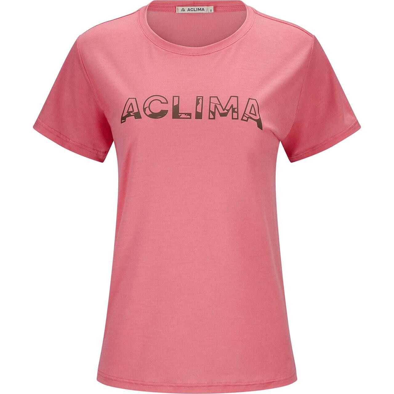 Aclima Womens Lightwool Tee Logo Lyserød Sun Kissed Coral Large Lyserød (SUN KI  X-large