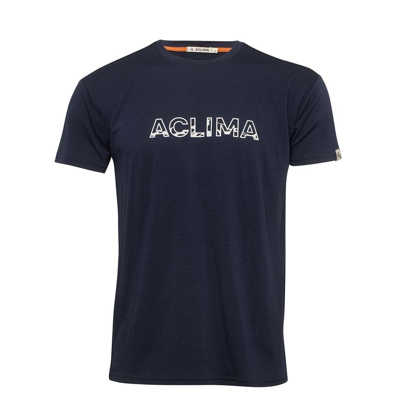 Aclima Mens Lightwool Tee Logo Blå Navy Blazer Large Blå (NAVY BLAZE  XX-large