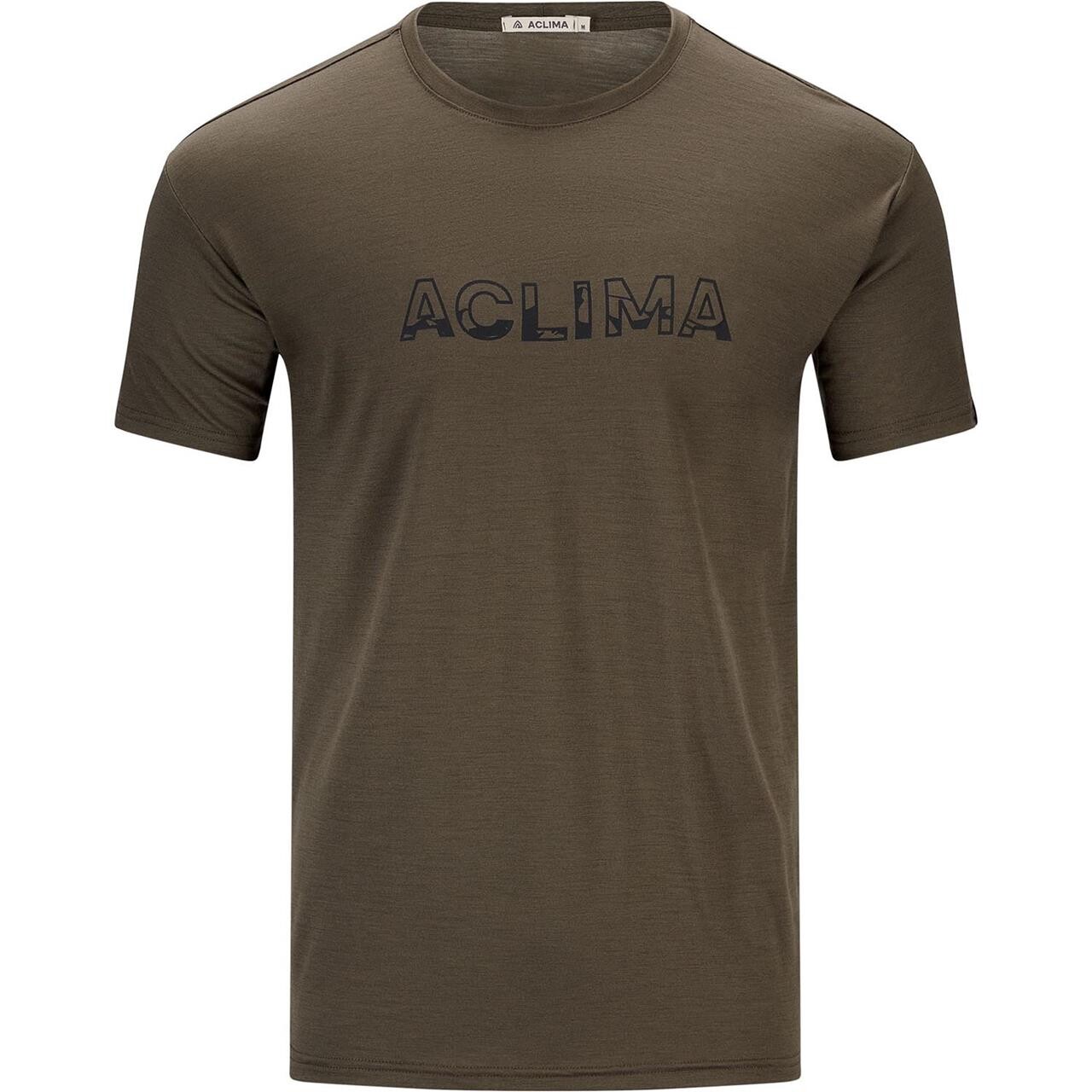Aclima Mens Lightwool Tee Logo Grøn Tarmac Large Grøn  XX-large