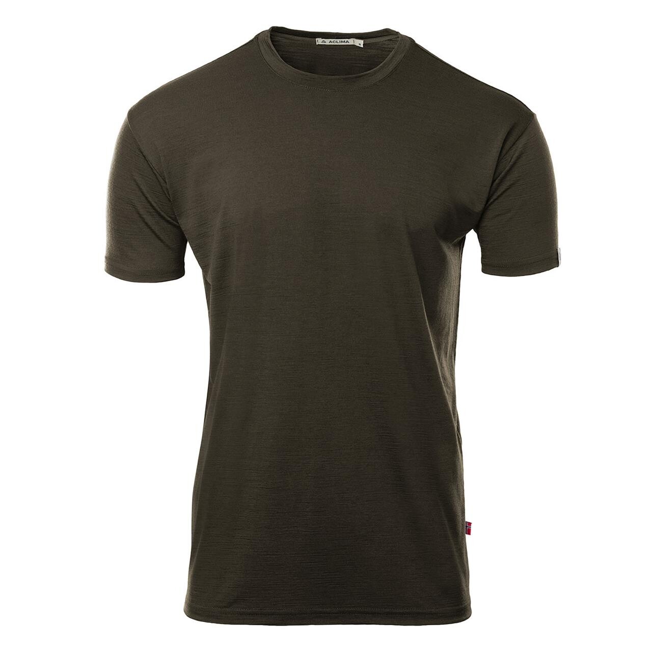 Aclima Mens Lightwool 180 Classic Tee Grøn Tarmac Large Grøn  XX-large