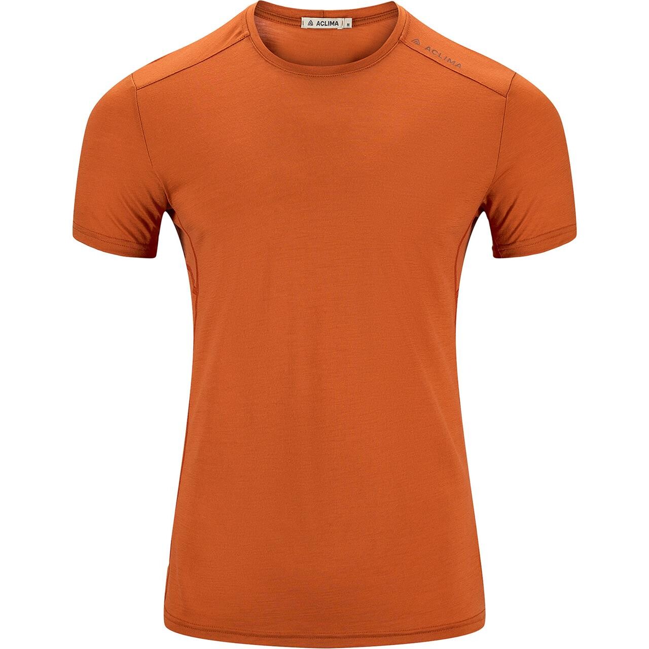 Aclima Mens Lightwool 140 Trail Tee Orange Apricot Orange Large Orange (APRICOT  XX-large