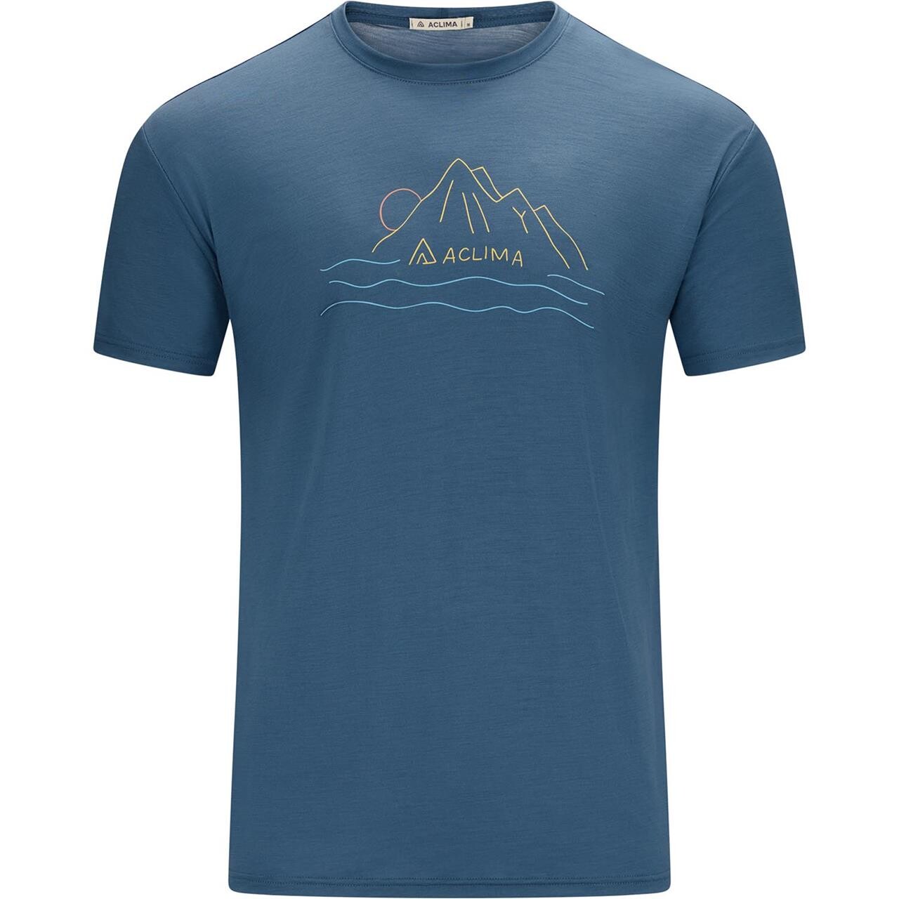 Aclima Mens Lightwool 140 Tee Sunset Blå Blue Fusion Large Blå (BLUE FUSIO  XX-large